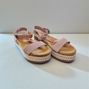 Bamboo RIRI-08S Mauve 2" Nubuck Platform Espadrille Sandals Womens 9 NEW